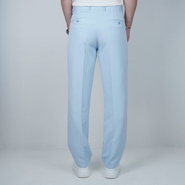 شلوار پارچه ای نیم بگ SB4 - آبی روشن