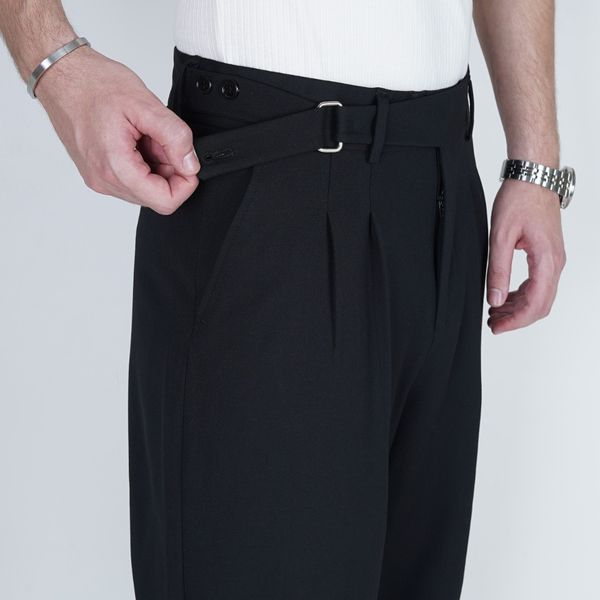 شلوار پارچه ای نیم بگ PHILIP PLEIN - رنگ مشکی