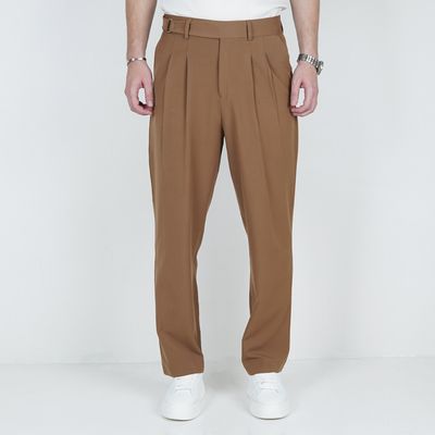 شلوار پارچه ای نیم بگ PHILIP PLEIN - رنگ قهوه‌ای