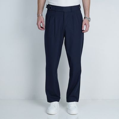 شلوار پارچه ای نیم بگ PHILIP PLEIN - رنگ سرمه‌ای