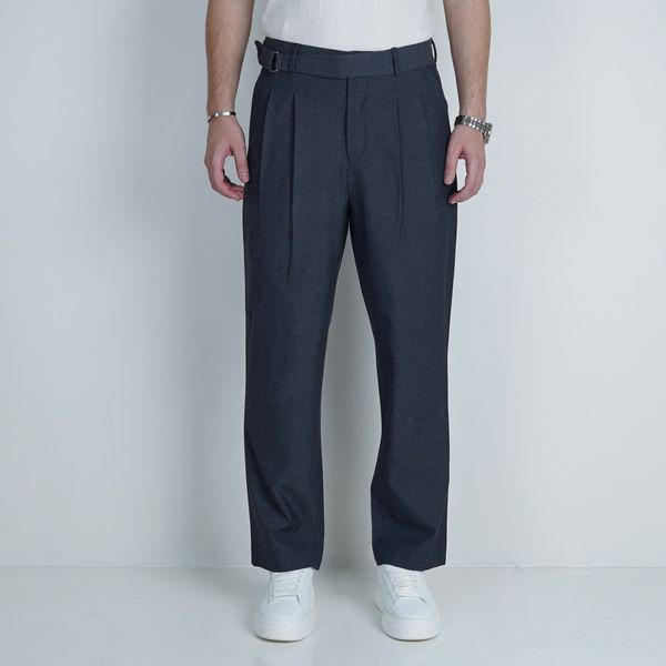 شلوار پارچه ای نیم بگ PHILIP PLEIN - رنگ سرمه‌ای