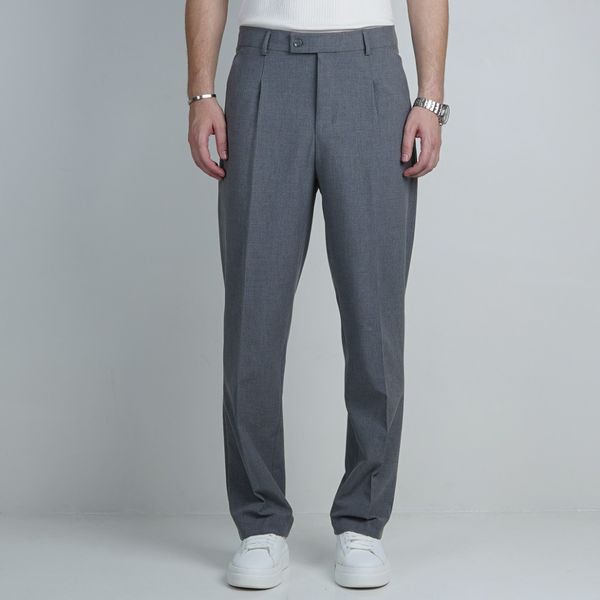 شلوار پارچه ای نیم بگ FERRAGAMO  – رنگ طوسی