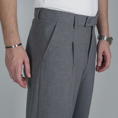 شلوار پارچه ای نیم بگ FERRAGAMO  – رنگ طوسی