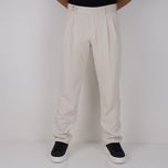 شلوار پارچه ای رگولار هرمس مدل کمر ایتالیایی دو دکمه - رنگ خامه ای