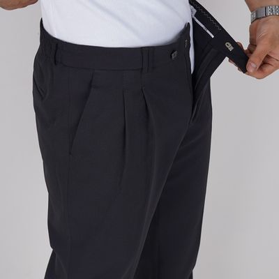 شلوار پارچه ای نیم بگ ZARA مدل بغل‌کش - رنگ مشکی