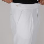 شلوار پارچه ای نیم بگ ZARA مدل سه دکمه - سفید