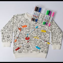 لباس کودک قابل رنگ‌آمیزی با ماژیک 12 رنگ + کارت‌های بازی