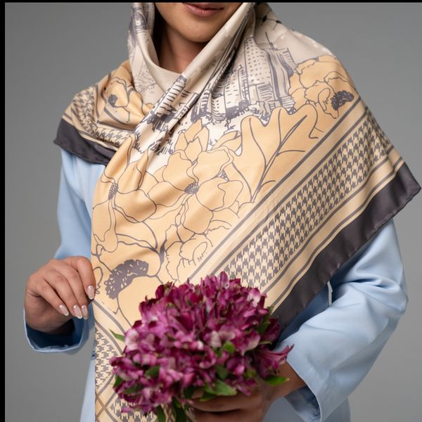 روسری برج میلاد و گنبد مینا تیره