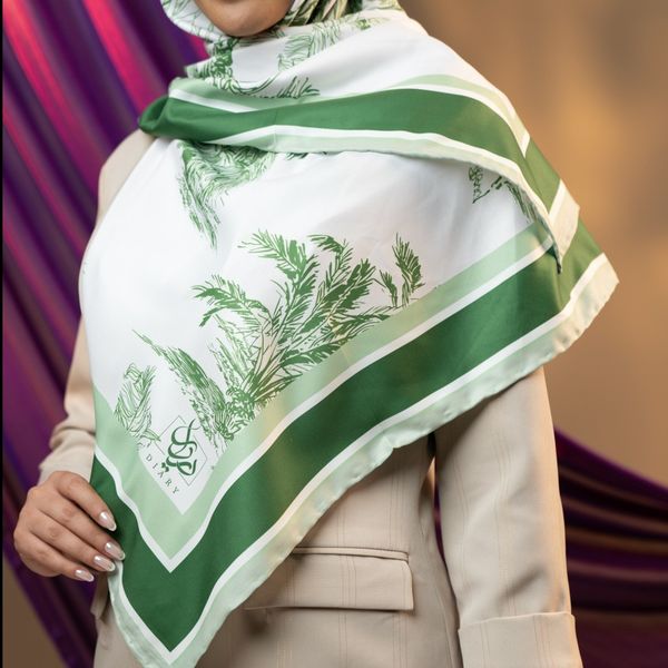 روسری جنگل ایرانی سبز  رنگ