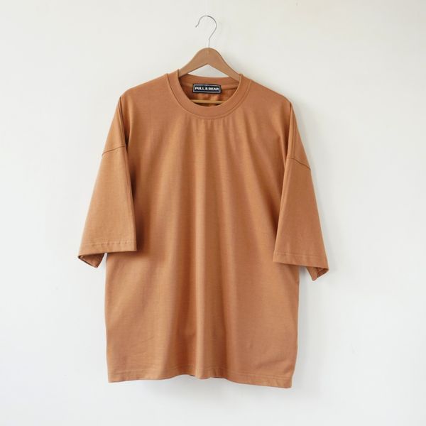 تیشرت بیسیک مردانه قواره باکسی پنبه دولا - کد 0036