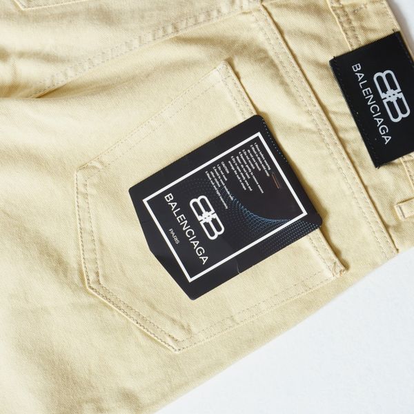 شلوار کتان مام فیت مردانه کرم روشن ، بدون زاپ - کد 0037