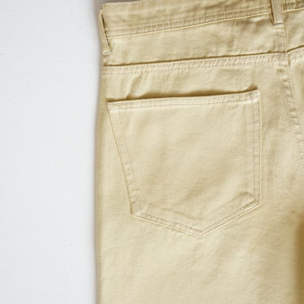 شلوار کتان مام فیت مردانه کرم روشن ، بدون زاپ - کد 0037