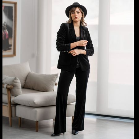 کت مخمل مشکی براق