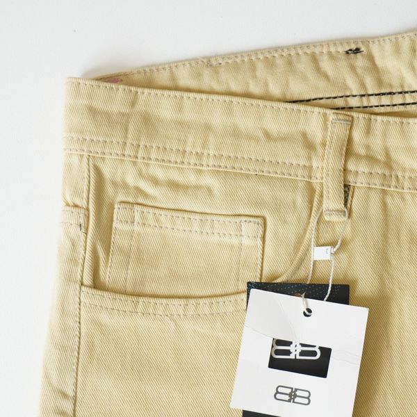 شلوار کتان مام فیت مردانه کرم روشن ، بدون زاپ - کد 0037