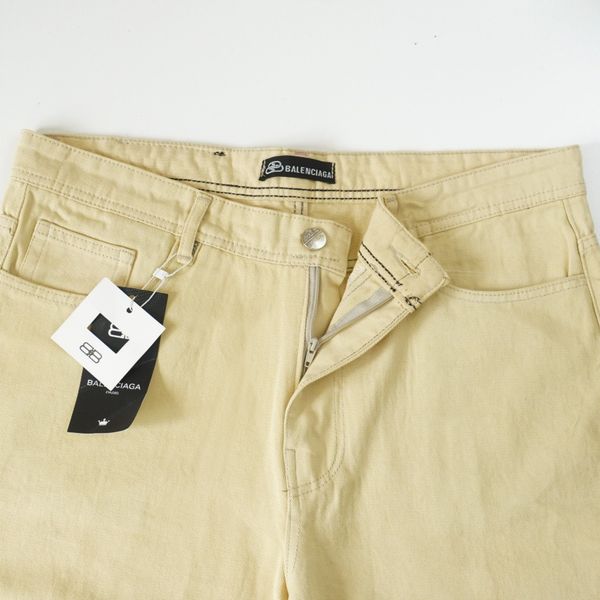 شلوار کتان مام فیت مردانه کرم روشن ، بدون زاپ - کد 0037