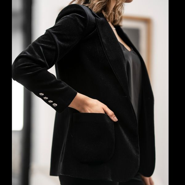 کت مخمل مشکی براق