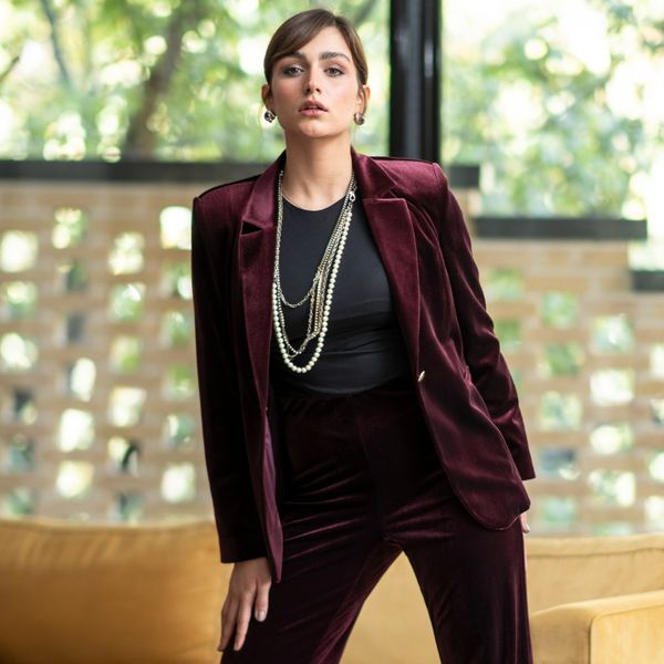 کت مخمل مارون براق