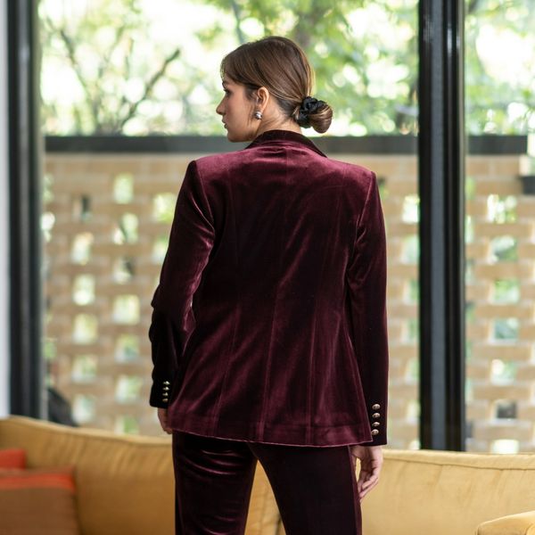 کت مخمل مارون براق