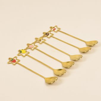 قاشق طلایی آویز دار ستاره