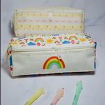 جامدادی سه زیپ رنگین کمان رنگی رنگی2