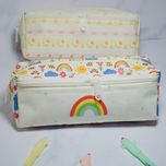 جامدادی سه زیپ رنگین کمان رنگی رنگی2