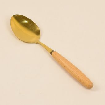 قاشق چایی خوری دسته چوبی