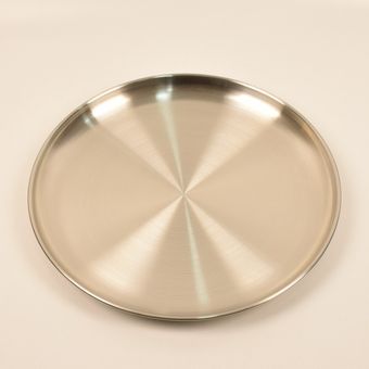 بشقاب استیل نقره ای