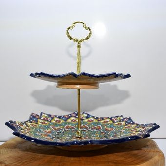 شیرینی خوری دو طبقه میناکاری سفال درجه 1