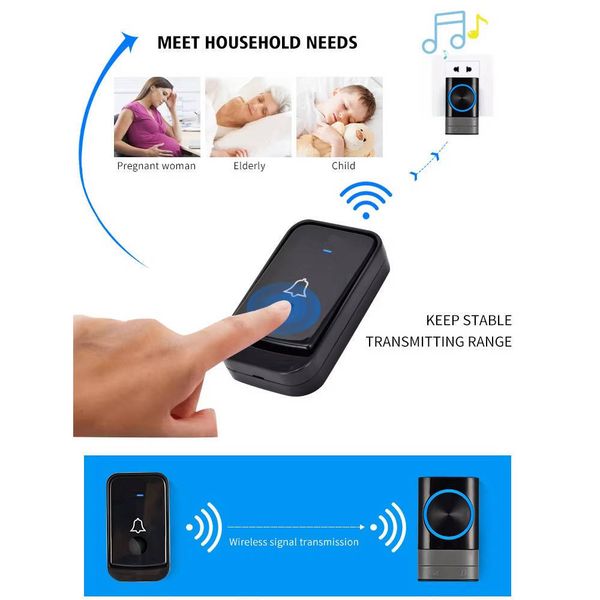 زنگ بی سیم مدل 2Q189-BB به همراه شستی