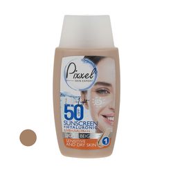کرم ضدآفتاب رنگی پیکسل +SPF50 مدل LIGHT BEIGE، مناسب پوست‌های حساس و خشک، حجم 50 میلی‌لیتر