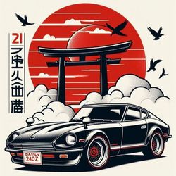 برچسب DTF استیکر حرارتی لباس مدل داتسون 240Z