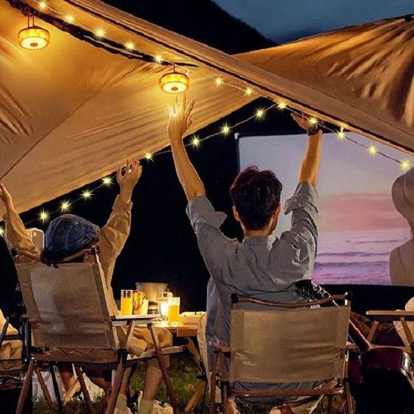 چراغ چادر ریسه دار شارژی  ریسه ی شارژی 10 متری مدل MH-8208