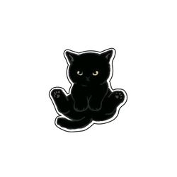 استیکر لپ تاپ مدل پیشی کوچولو سیاه