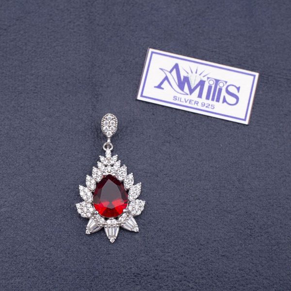 گردنبند نقره زنانه مدل یاقوت AMT-M143