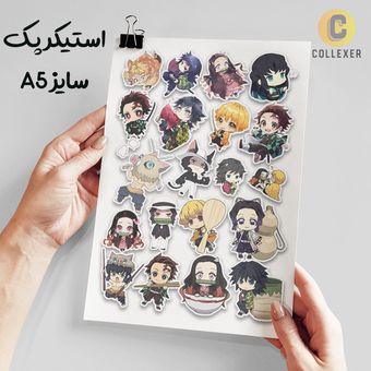 استیکر پک انیمه طرح شیطان کش (Demon Slayer) بدون برش سایز A5 کد 02