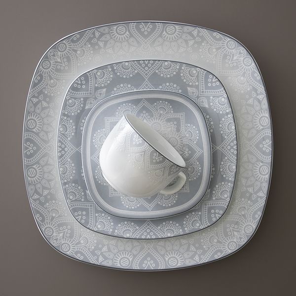 سرویس غذاخوری 73 پارچه 12 نفر چینی زرین ایران مدل کواترو ادلین درجه یک