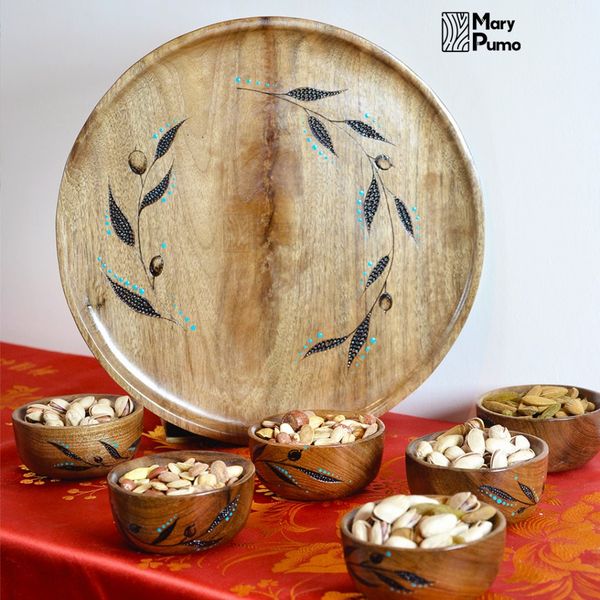 سینی و پیاله _ چوب گردو
