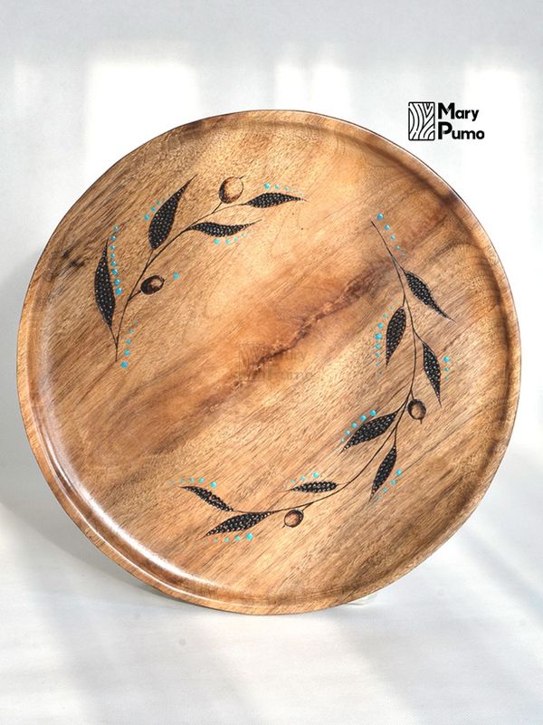 سینی و پیاله _ چوب گردو - کد 1006