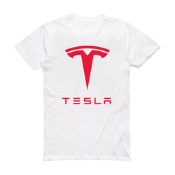 تیشرت تسلا سفید قرمز