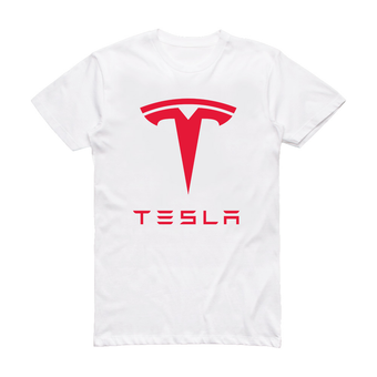 تیشرت تسلا سفید قرمز