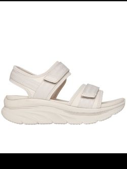 صندل زنانه اسکچرز کرم اصل Skechers D'LUX WALKER ADORED DAYS Flat sandals 119823-NAT