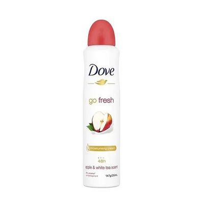اسپری ضد تعریق زنانه 48 ساعته داو با رایحه سیب و چای سفید مدل Go fresh حجم 250 میل