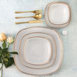 سرویس غذاخوری 98 پارچه 12 نفر چینی زرین ایران مدل ریوا سری کواترو درجه عالی