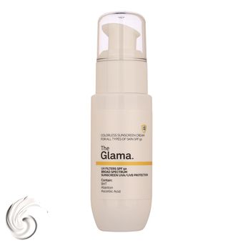 کرم ضد آفتاب بی‌رنگ دست و صورت گلاما SPF 50 مدل Broad Spectrum ‌محافظ UVA ، UVB مناسب برای انواع پوست حجم 50 میلی‌ لیتر
