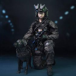 اکشن فیگور SEAL Team – HALO همراه با سگ | مدل کلکسیونی نیروی ویژه دریایی Seal team navy Special forces b halo برند Mini Times مق
