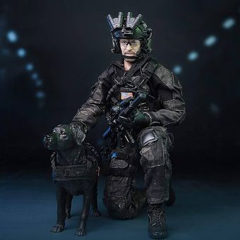 اکشن فیگور SEAL Team – HALO همراه با سگ | مدل کلکسیونی نیروی ویژه دریایی Seal team navy Special forces b halo برند Mini Times مق