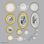 سرویس چینی 102 پارچه غذا خوری چینی زرین ایران سری ایتالیا اف مدل ویلیج درجه یک