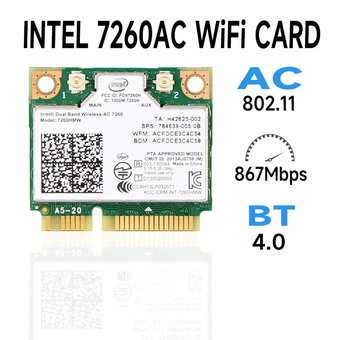 کارت وایرلس لپ تاپ Intel Dual Band Wireless-AC 7260 Mini PCI