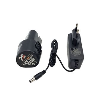 مجموعه شارژر و باتری دریل شارژی 12 ولت 1/5 آمپر بیست مدل Li_ion 12V مجموعه 2 عددی