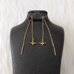 گوشواره زنانه مدل بخیه طرح ضربان کد Beat114*125